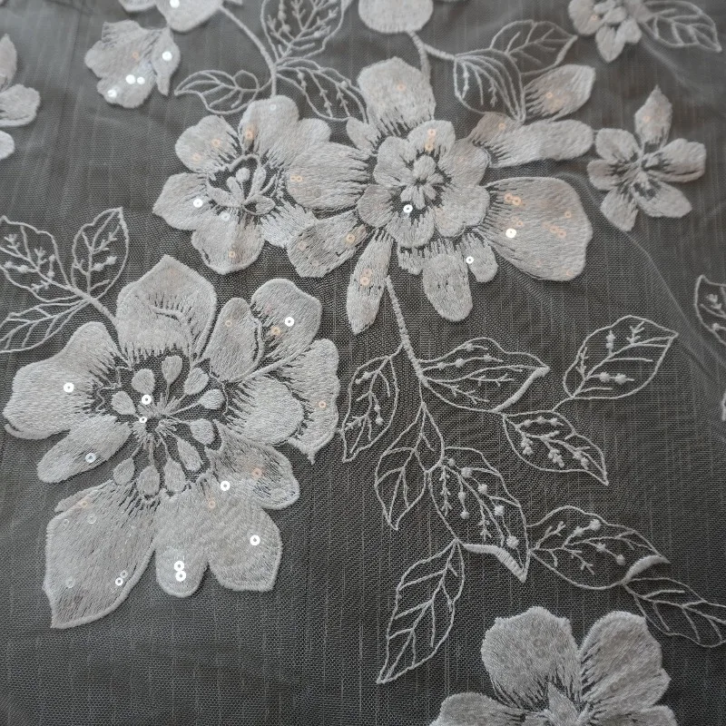 

New Large Flower Leaf Lace Fabric Handmade DIY Accessories Wedding Dress Cheongsam