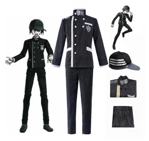 

Anime Danganronpa V3 Saihara Shuichi Detective Uniform Hat Cosplay Costume Full Set Full Set Uniforms for Holiday Outfits New