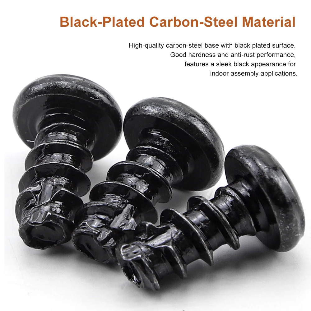 Black Carbon Steel Cross Pan Head Tail Cutting Tapping Screw M2 M2.3 M2.6 M3 M3.5 M4 M5 Phillips Recessed Self Tapping Screw