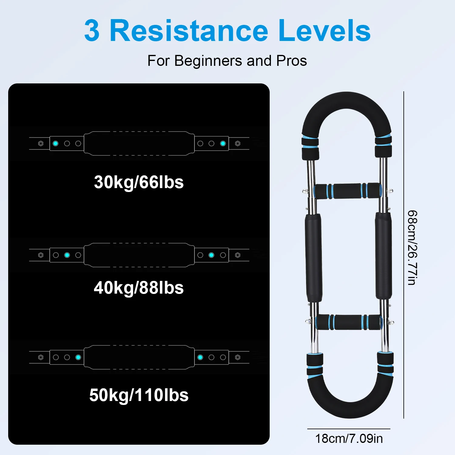 Adjustable Resistance Stainless Steel Chest And Arm Trainer For Detachable Home Gym Equipment Fitness Tool For Upper Body Muscl