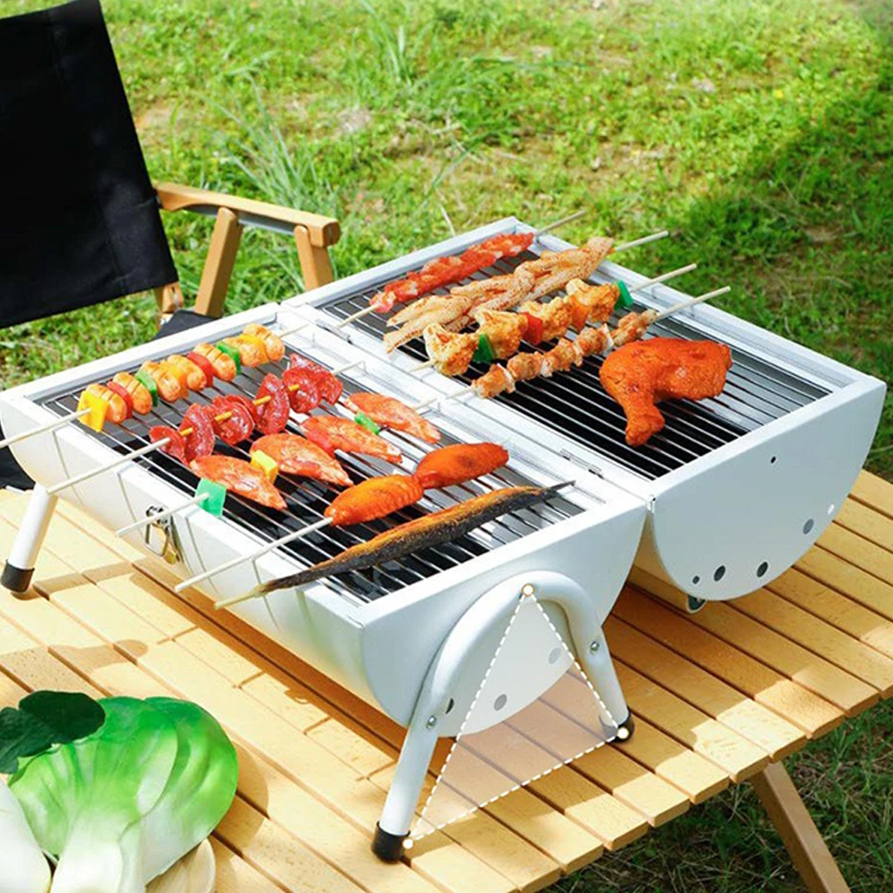 Barbecue Grill Portable Dual Purpose BBQ Grill Heating Stoves Multifunction Barbecue Grill Rack Net Firewood Stove for Outdoor