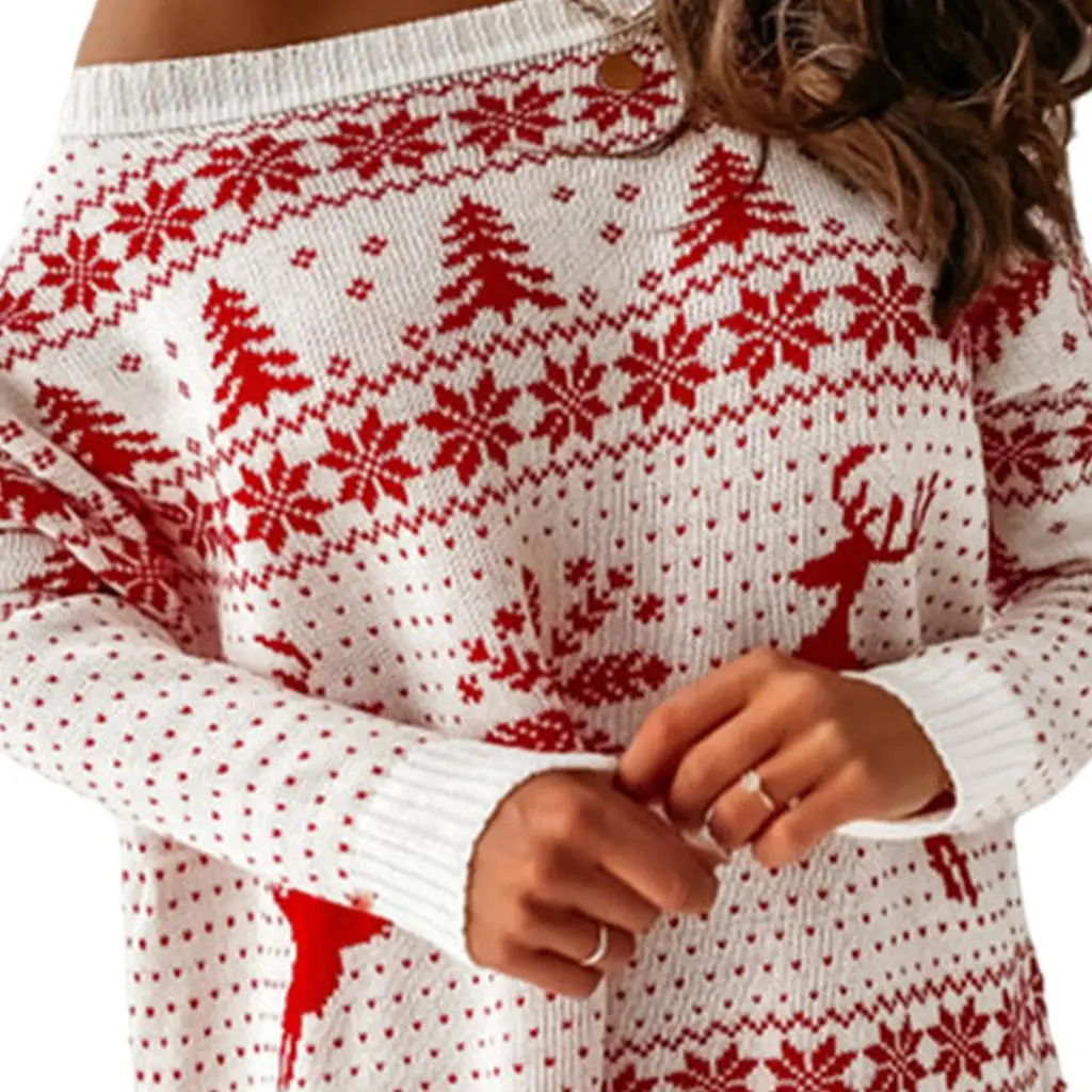 Christmas Sweater Dress Knitted Sweatshirt Loose Beach Dress