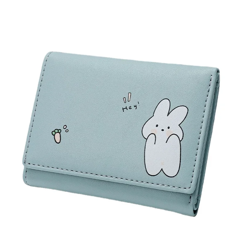 Women Short Cute Small Wallets Student Triple Fold Card Holder Girl ID Bag Card Holder Coin Purse Ladies Wallets Cartoon Bags