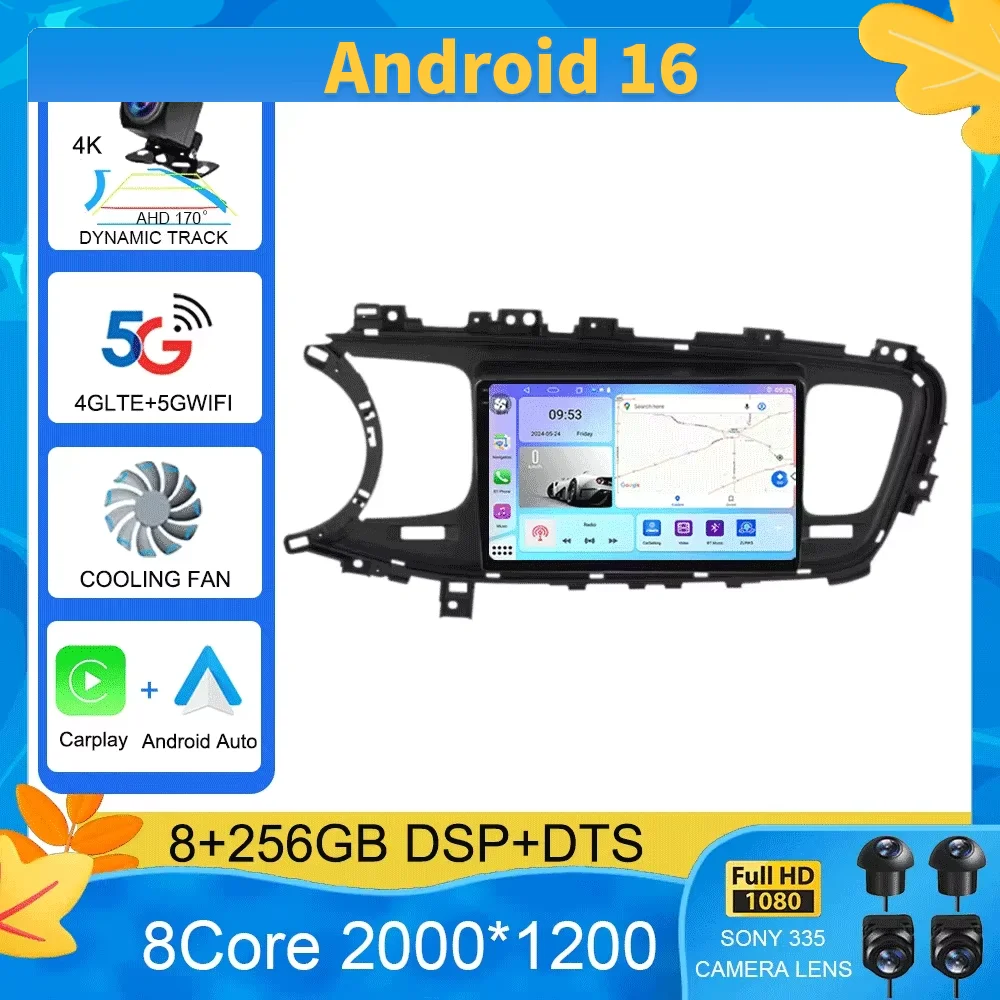

Android 16 Auto Car Radio Video Multimedia Player For Kia Optima K5 2013 2014 2015 Navigation GPS Autoradio QLED Screen BT5.0