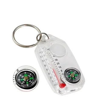 Mini Compass & Thermometer Keychain 1