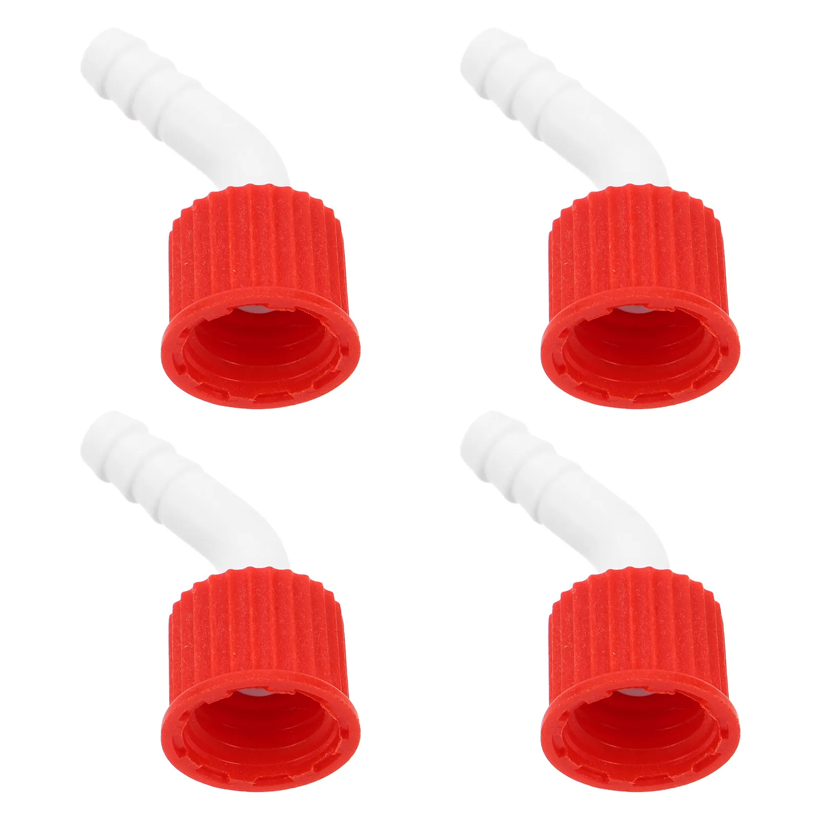 4Pcs Gl18 10Mm Screw Cap Adapter for Reagent Bottles Lab Bottle Closure with Bent Spout Leakproof Chemical Resistant Dispensing