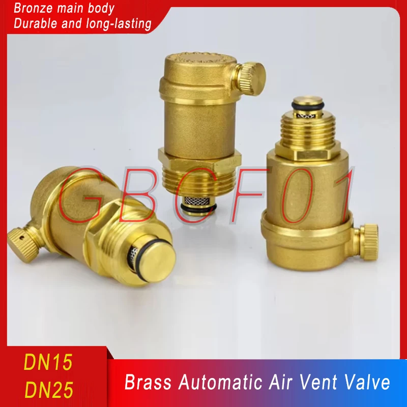 

Brass Automatic Air Vent Valve 1/2" 3/4" 1" DN15/DN20/DN25 for Heating/AC/Water Pipe Radiator Air Release