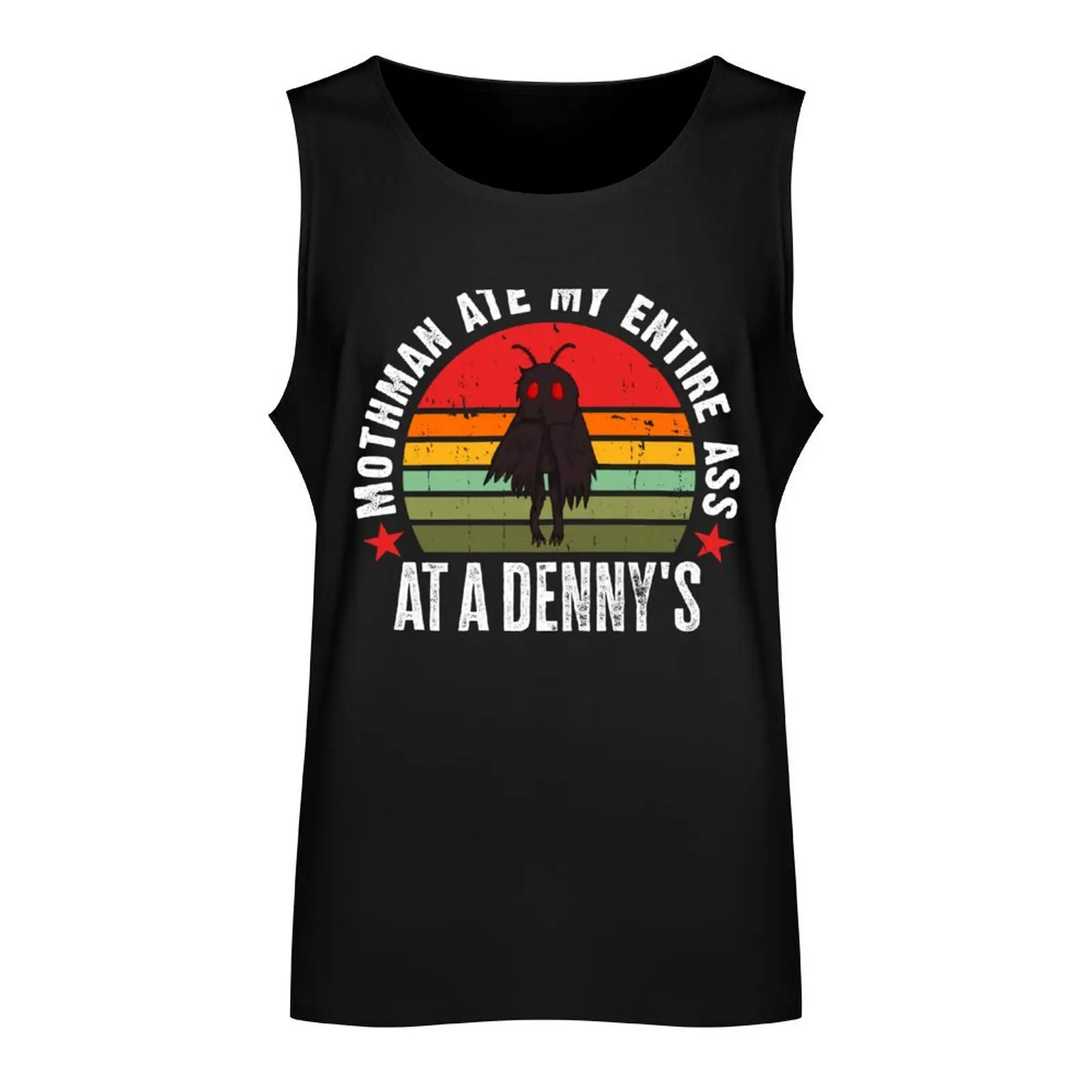 Vintage Mothman Ate My Entire Ass At A Denny's Cryptid Mothman Tank Top gym clothes man fitness T-shirts men