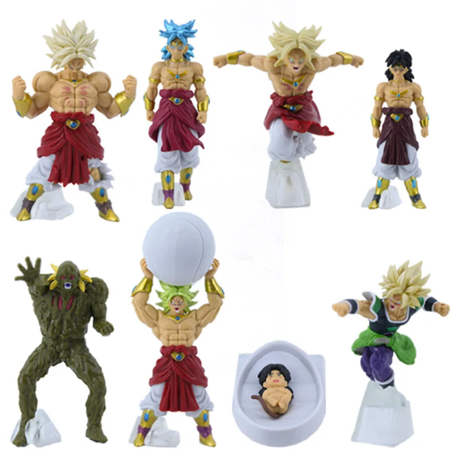 8pcs/set Amine Dragon Ball Broli Broly Action Figure Toys