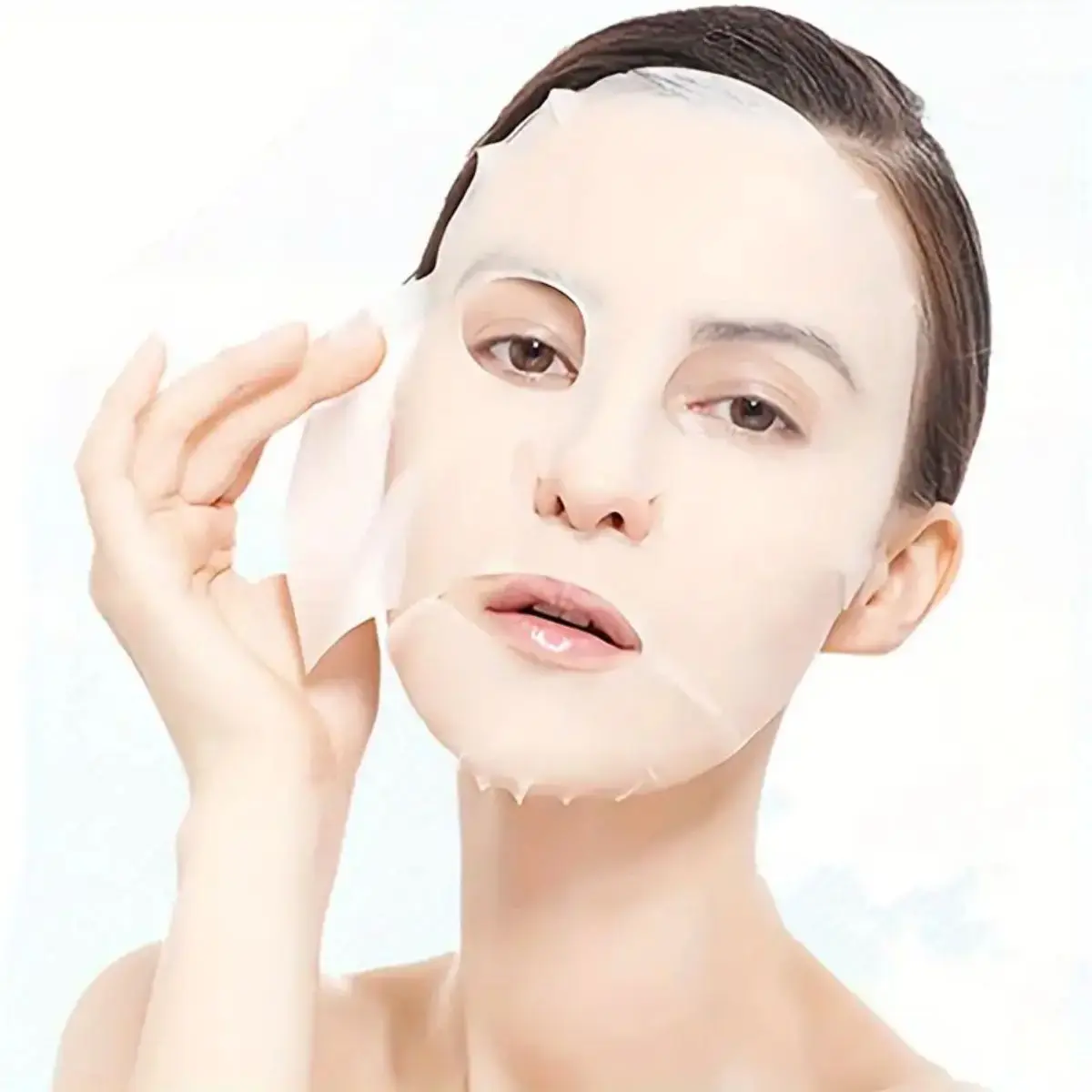 100 Stück unparfümierte Gesichtsmaske – DIY-Folie, feuchtigkeitsspendend, feuchtigkeitsspapierbögen, Einwegfolie für die hautretentive Pflege, weichmachend