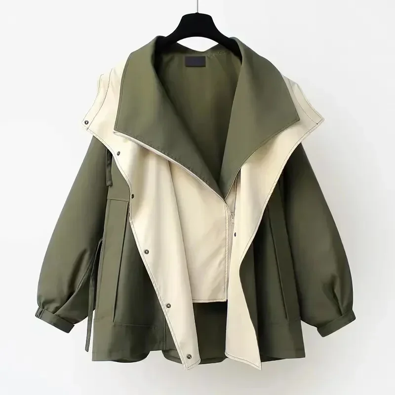 Veste Tralike mi-longue pour femme, manteau d'outillage de loisirs, vêtements haut de gamme, version coréenne de la taille, printemps, automne, nouveau, 2024