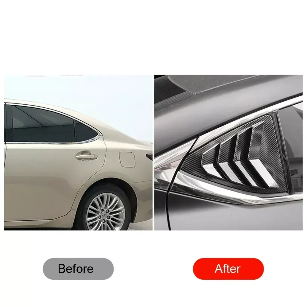 2PCS For Lexus ES250 ES350 ES300h 2019-2023 Car Rear Window Quarter Louver Cover Exterior Side Vent Shutter Trim Accessories