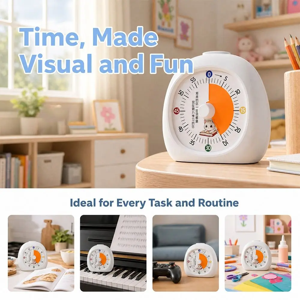 

60 Minute Visual Timer Timer Reminder Visualization Countdown Reminder Self-discipline Time Management Kitchen Cooking Timer