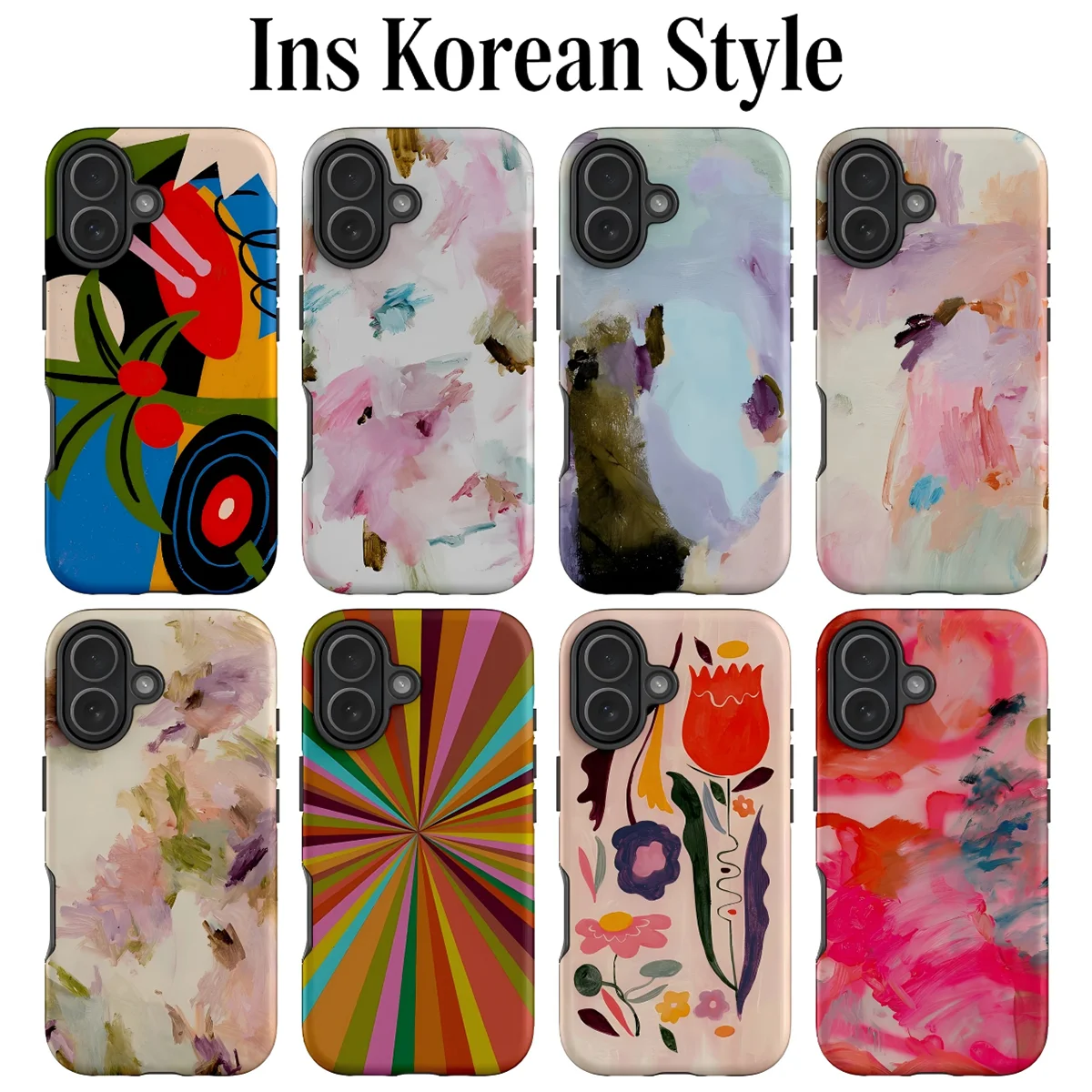 Luxury Clmj Aesthetic Oil Painting Phone Case for Samsung Galaxy S24 S25 S26 FE Plus Ultra Edge 4G 5G Luxury Double-layer Cover