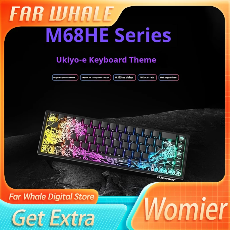 Womier M68 HE Ultra Magnetic Swtich Mechanical Keyboard Wired Gaming Keyboard Custom 8000Hz 0.04RT SOCD Keyboards PC Accessories