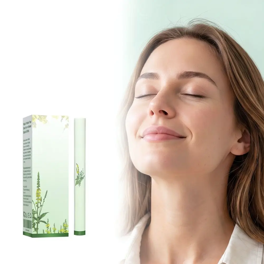 Mullein Herbal Nose Stick Refreshing Breathing Care Inhaler Portable Botanical Aroma Stick For Daily Wellness Routine