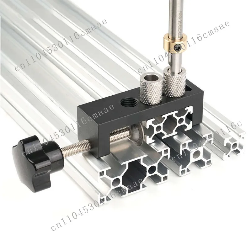 20/30/40 Series Double Hole Aluminum Extrusion Drill Fixture, 90 ° Vertical Guide Tapping and Countersink
