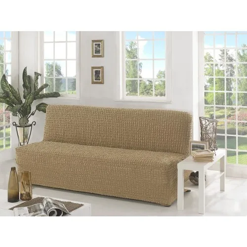 Karna Home Strech 3 Personality Cotton Sleeveless Seat Sofa Cover Beige