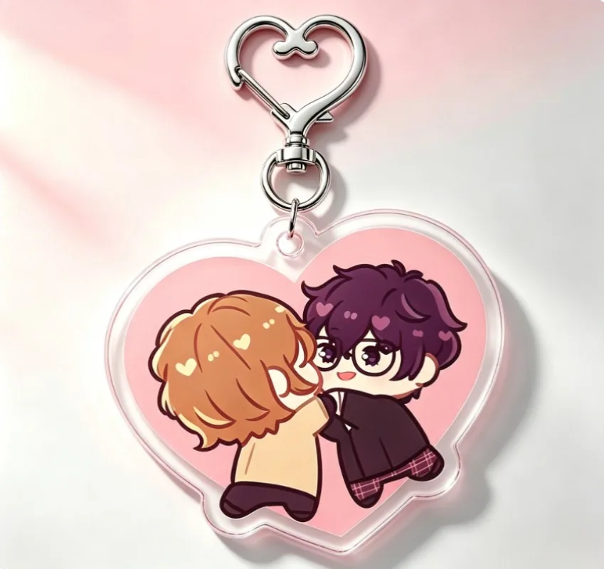 Persona Anime Acrylic Keychain Women Amamiya Ren Heart Keyring Bags Charms Car Pendant Accessories Goods Toys Friends Gift Cos