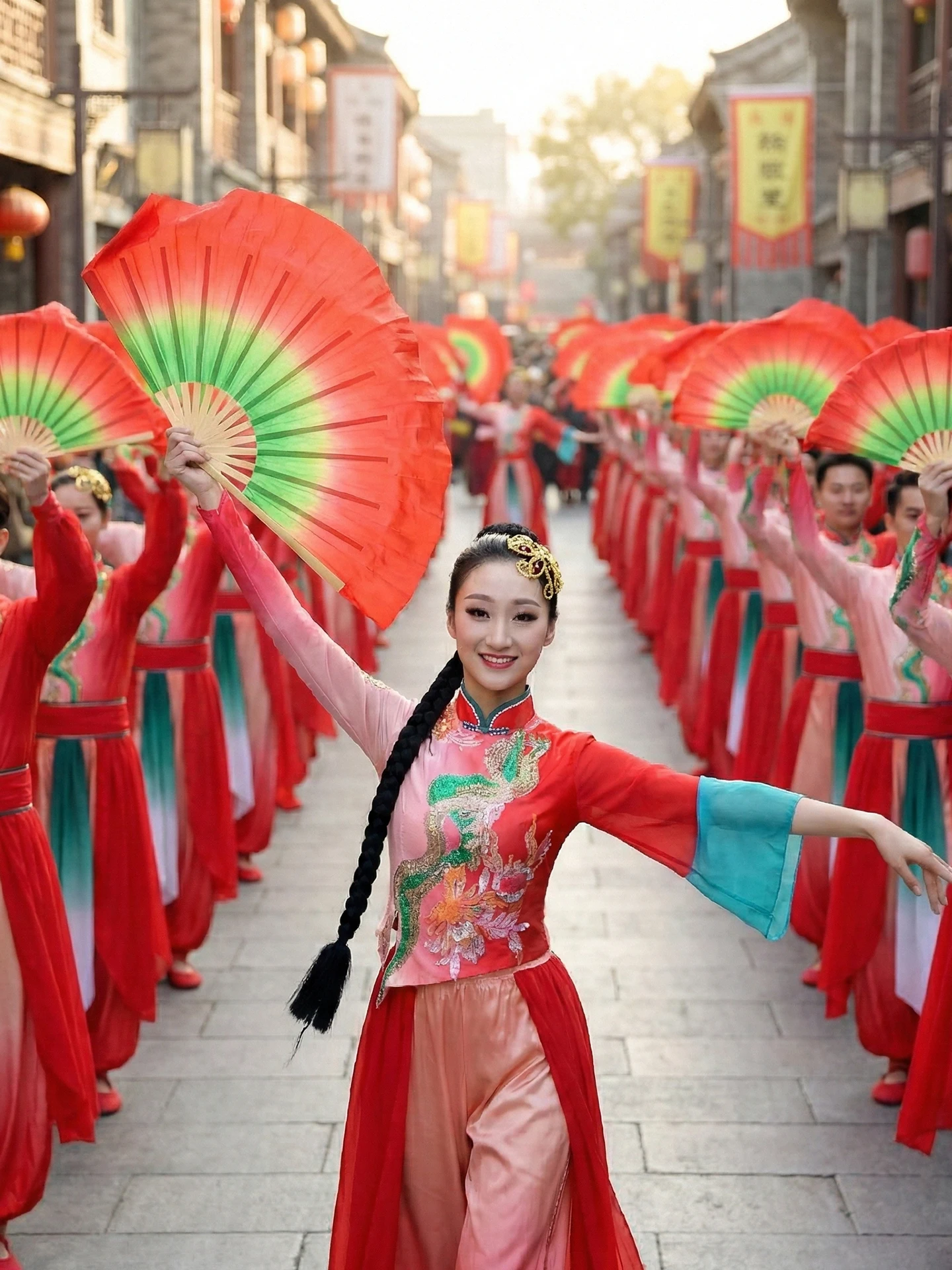 

2026 New Sle Performance Costume Dance Clothes for Men And Women Celebration Opening Northeast Drumsti Fan Dance Suit