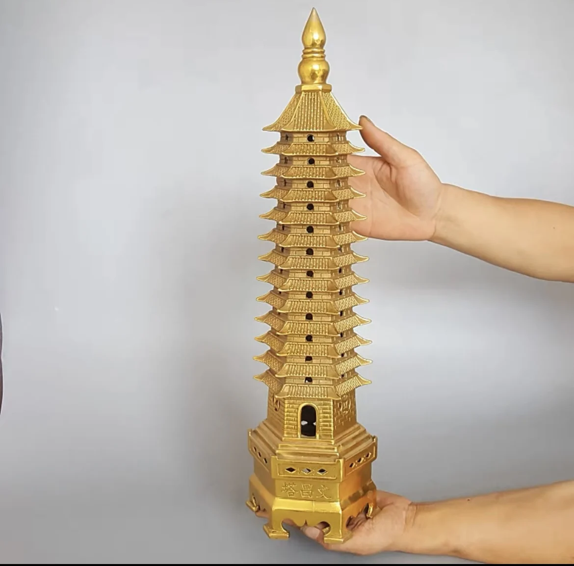 50cm large 2023 HOME Company FENG SHUI Effective exorcise evil spirits Town house COPPER WEN CHANG TA  Pagoda tower