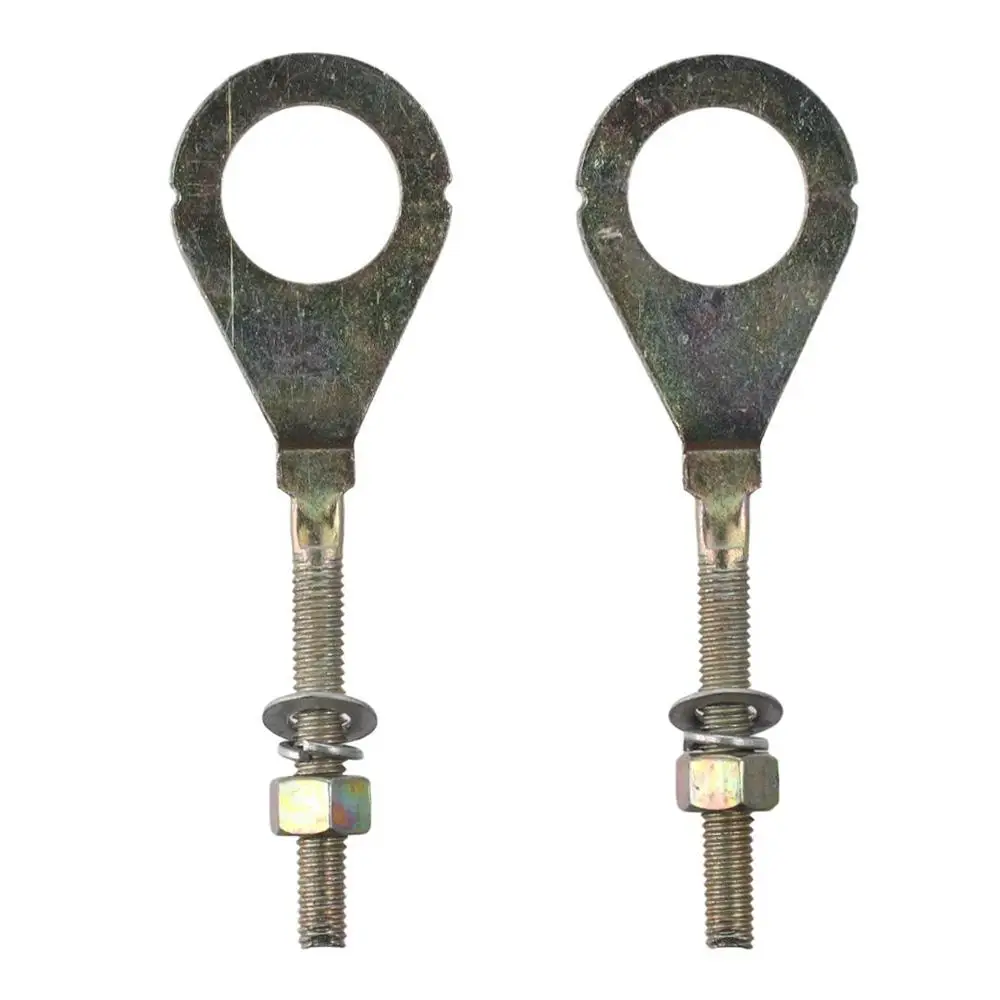 2Pcs Convenient 18mm Motorcycle Chain Metal with Dia Hole Tensioner Silver Motorbike Axle Adjuster for Honda ZJ125