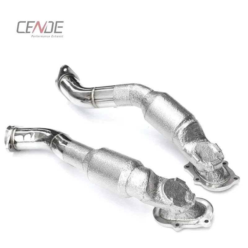 CENDE Stainless Titanium Blue Mirror Polished Exhaust Header Test Pipe & X Pipe CHEVROLET C6 C7 LS2 LS3 Racing Tuning Kit Direct