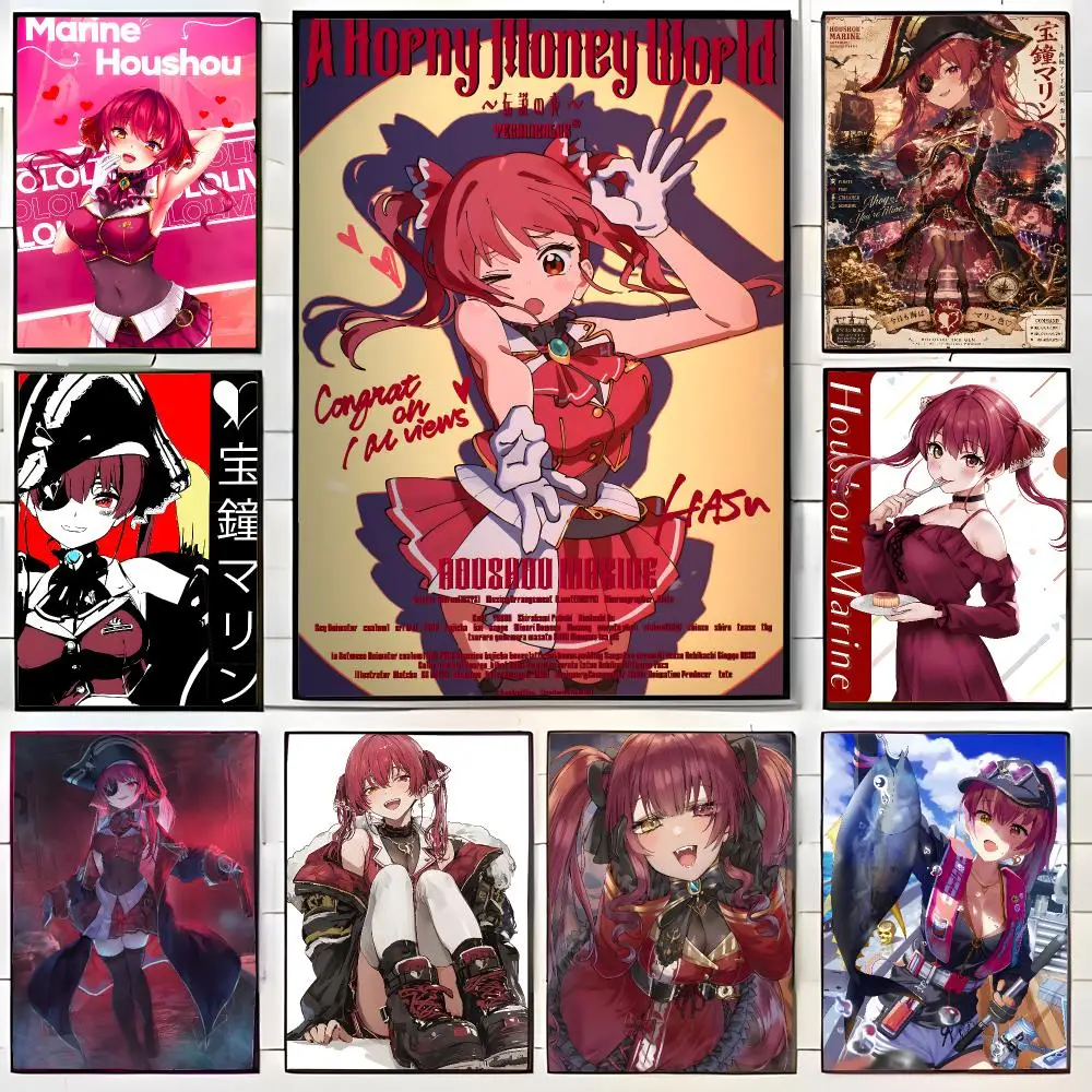 virtual singer h-Houshou Marine Poster Wall Art Print Decorative Mural Home Decor Gift Unframed