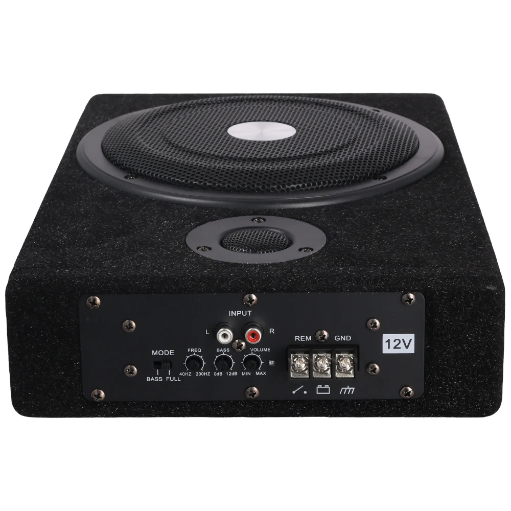 Podofo, subwoofer da 8 pollici, sottile, da montare sotto il sedile, subwoofer per auto con amplificatore integrato, potenza massima di 600 W, impedenza di 4 Ohm, bassa frequenza 50-200 Hz,