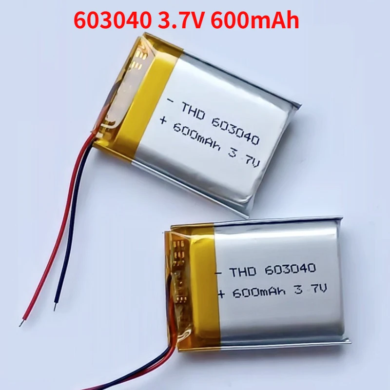 

1-4pcs 603040 Battery 600mAh 3.7VLi Po Battery Polymer Lithium Batteries Plug Ph2.0 for Beauty Equipment Massager Toys Recorder