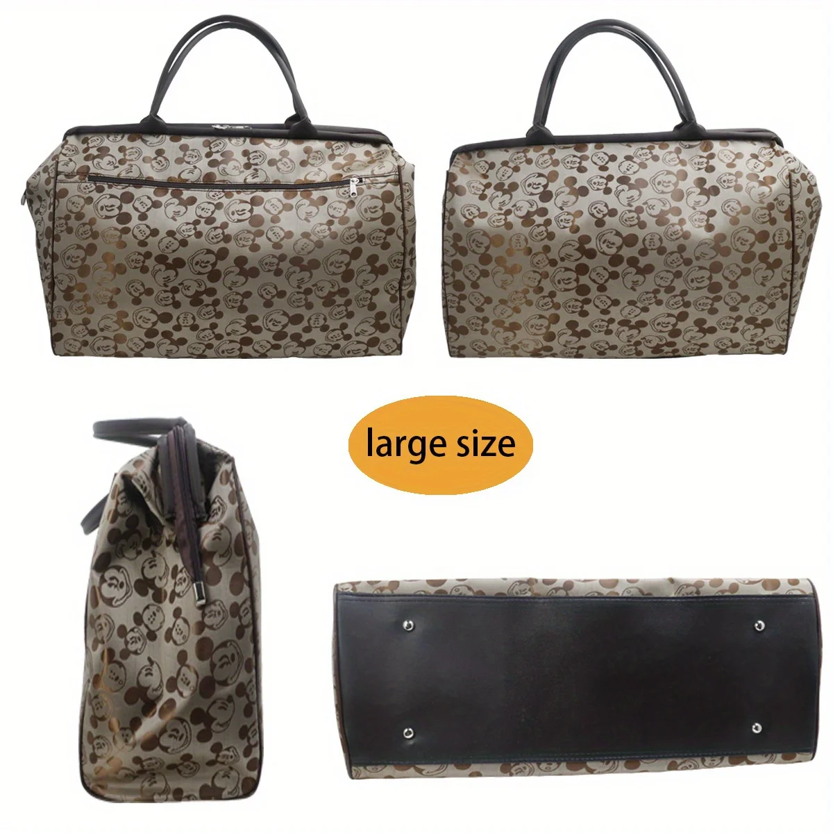 1pc Mickey print waterproof handbags, large-capacity handbags, travel bags, suitable for short-term business trips