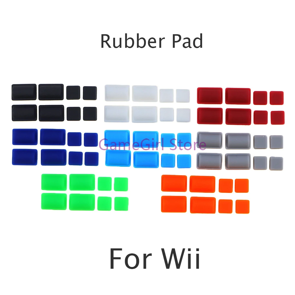 

50sets Replacement 8 in 1 Non-slip Rubber Pad for Nintendo WII Console Screw Feet Cover Dust Plugs