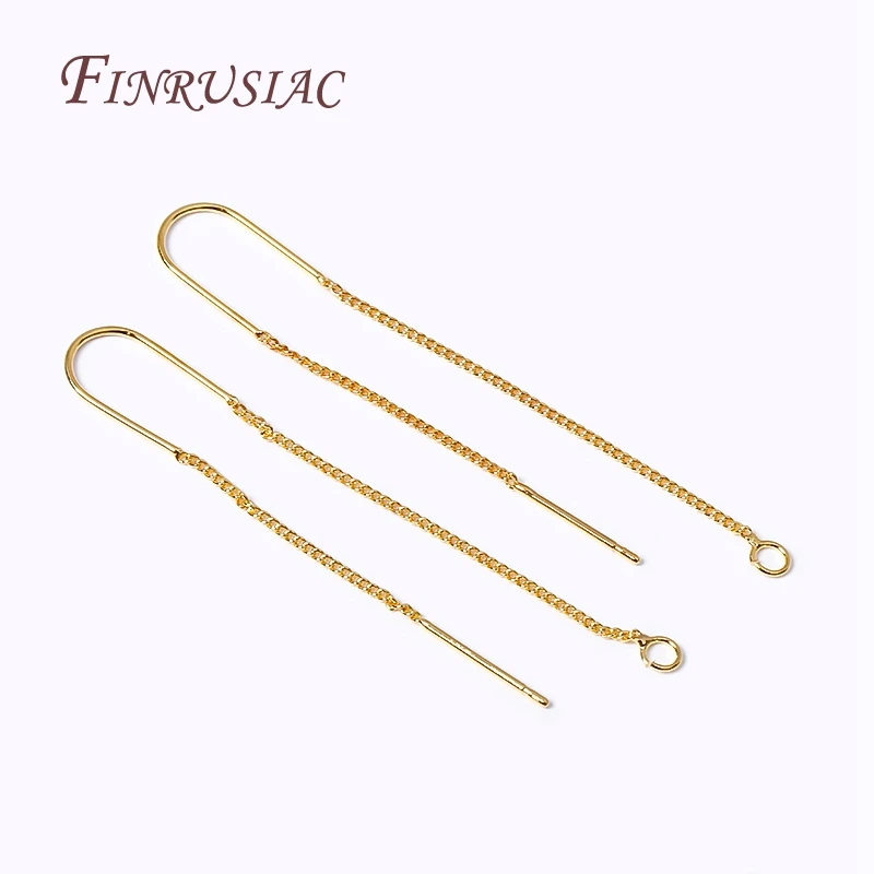 DIY-Ohrring-Herstellungszubehör, 18 Karat vergoldeter Ohrdraht, Ohrringe, Kabelkette, Ohrfaden mit Mitte, U-Stab und offenem Ring – Detail 7