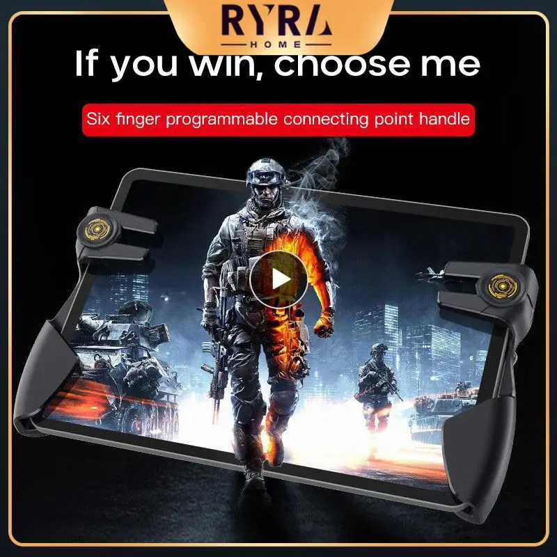 for PUBG Game Controller Six Finger L1 R1 Fire Aim Button Trigger Gamepad Joystick for IPad Tablet Game ABS Accessories