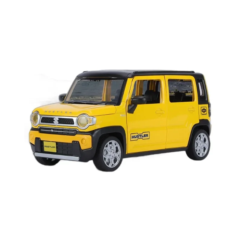 Suzuki Hustler SUV modelo de coche de aleación, juguete coleccionable con sonido y luz, ideal para regalo de cumpleaños, 1:22