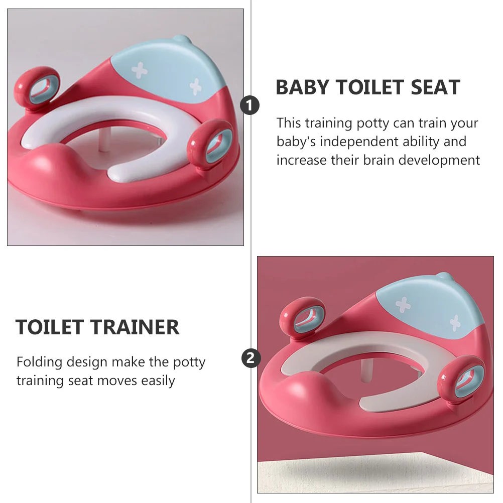 Kindertoilet Anti-spat met veiligheidshandvatten Afneembare zindelijkheidstrainingszitje voor peuters Babytoiletpad Opvouwbare peuter