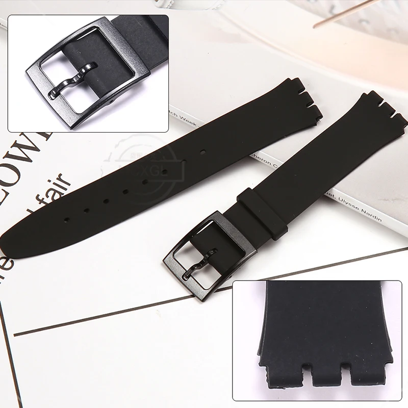 Silicone Strap For Swatch SFS103 SFV107 SFN120 SFK397 SFK360 SFK361 Watch Band 16mm Women Bracelet Waterproof Watch Accessories