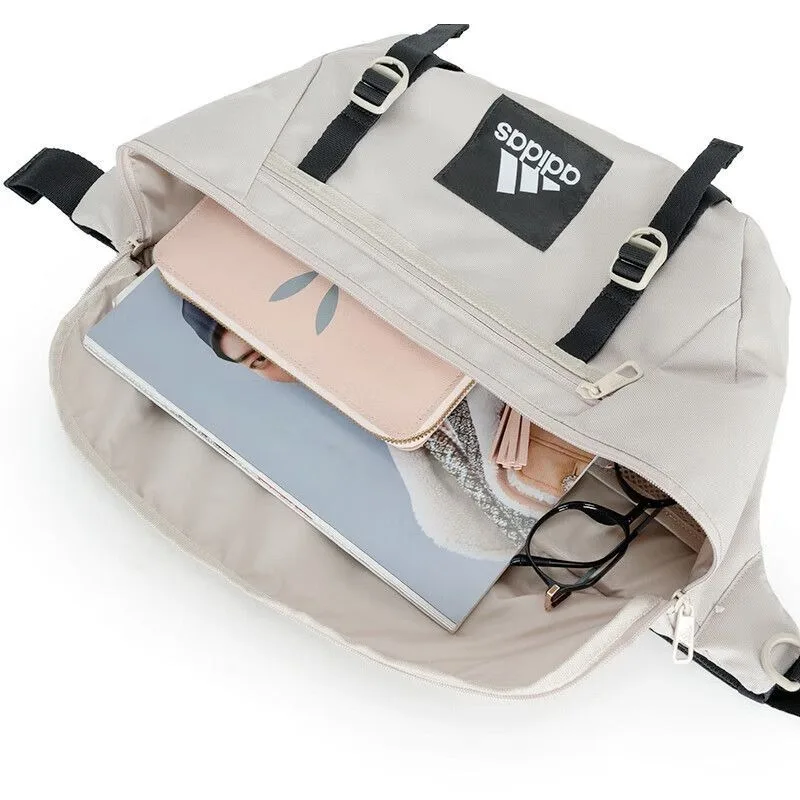 adidas sports simple, fabric fanny pack, the same style for men and women, Han jade white and black JJ3369