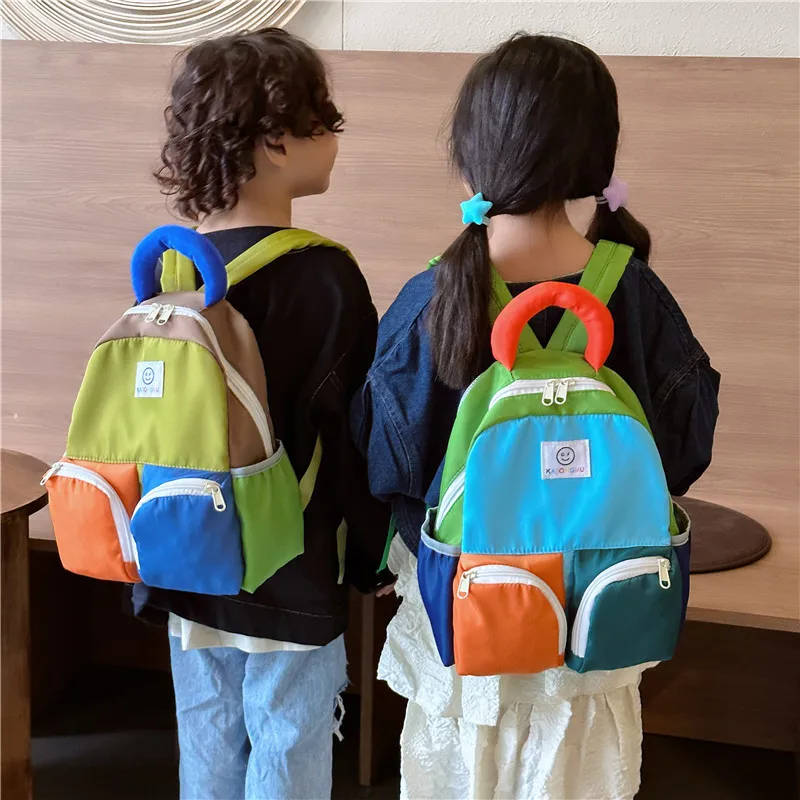 Children bag new kindergarten boys and girls backpack large capacity stylish all-match outdoor leisure bag trend