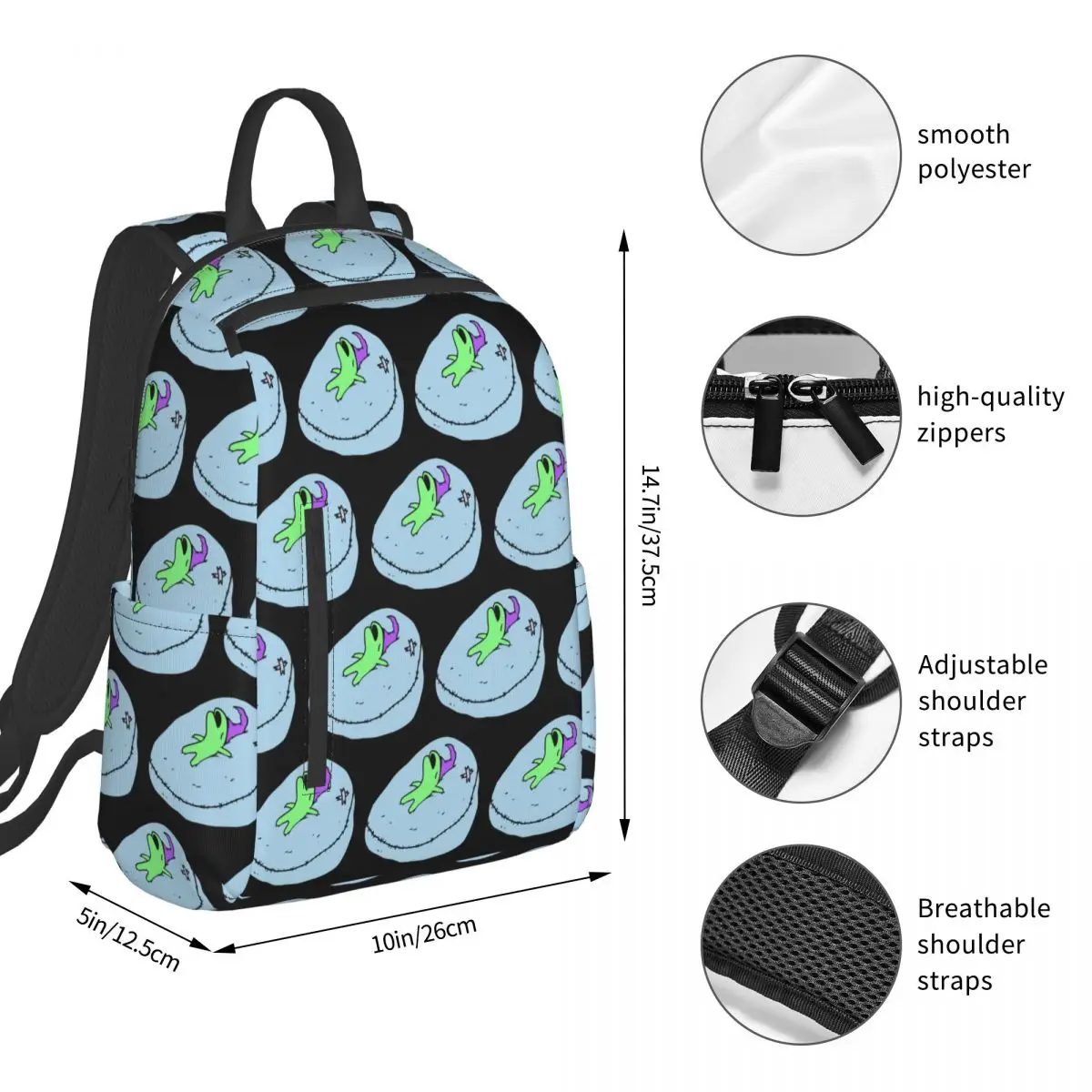 Glep Sleeping Smiling Friends Backpack Student BookBag Children School Bag Computer Shoulder Bags Men Women