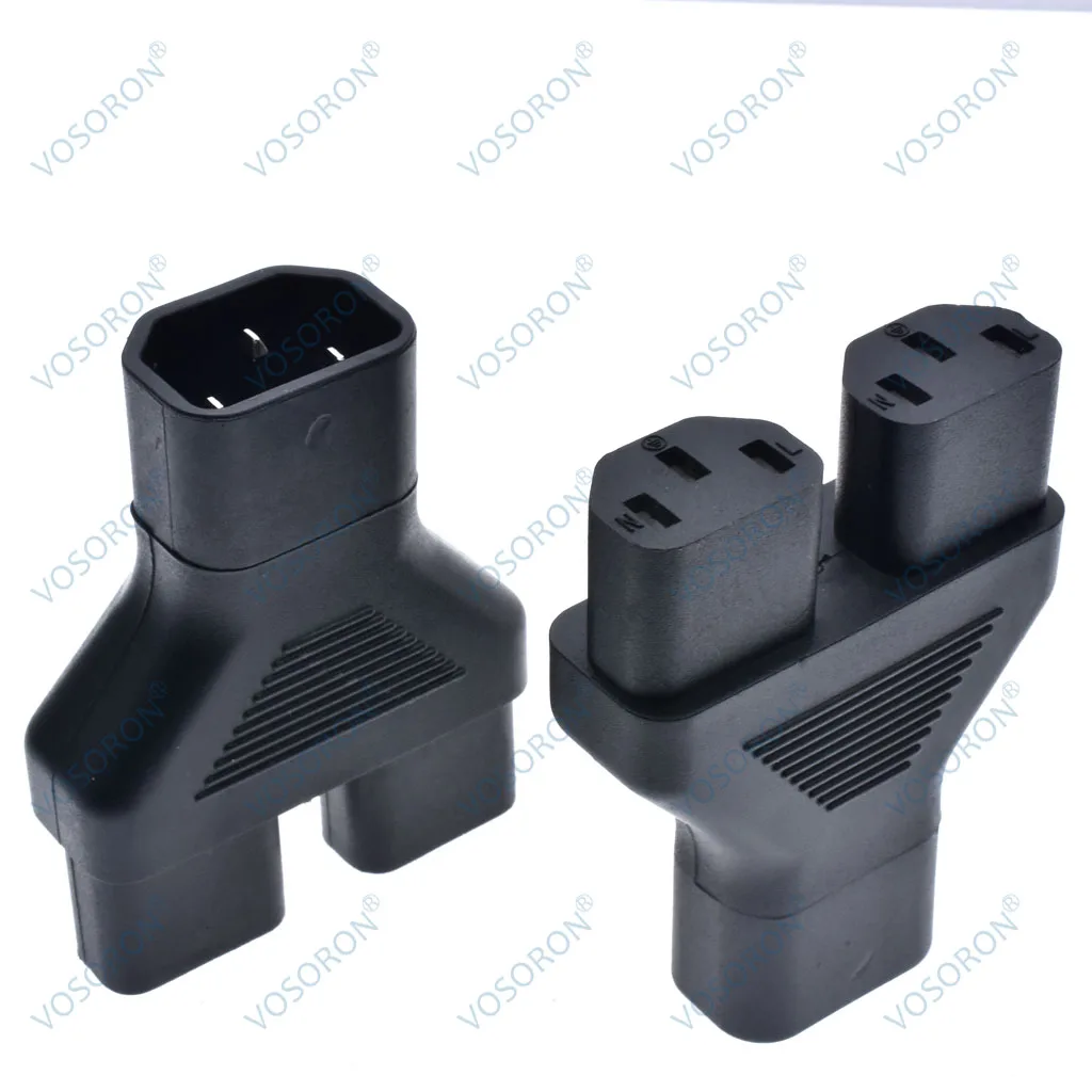 IEC320 IEC 320 C14 Male to Double C13 Female Y Type Splitter Extension Power Adapter adaptor connector
