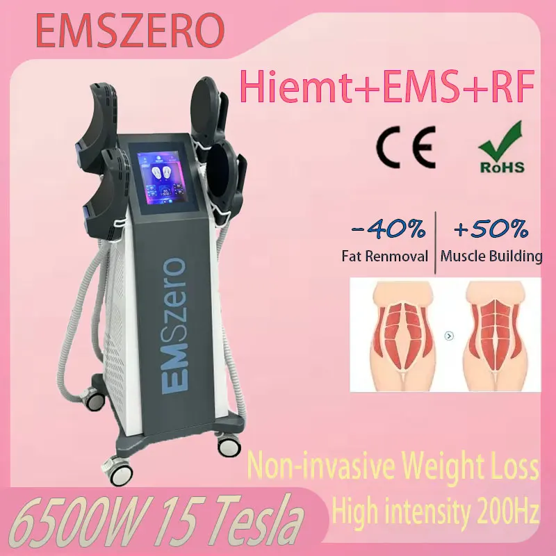 

2024 New EMSZERO 15 Tesla 6500w EMS Muscle Stimulator RF Body Fat Burning Electromagnetic Muscle Massager