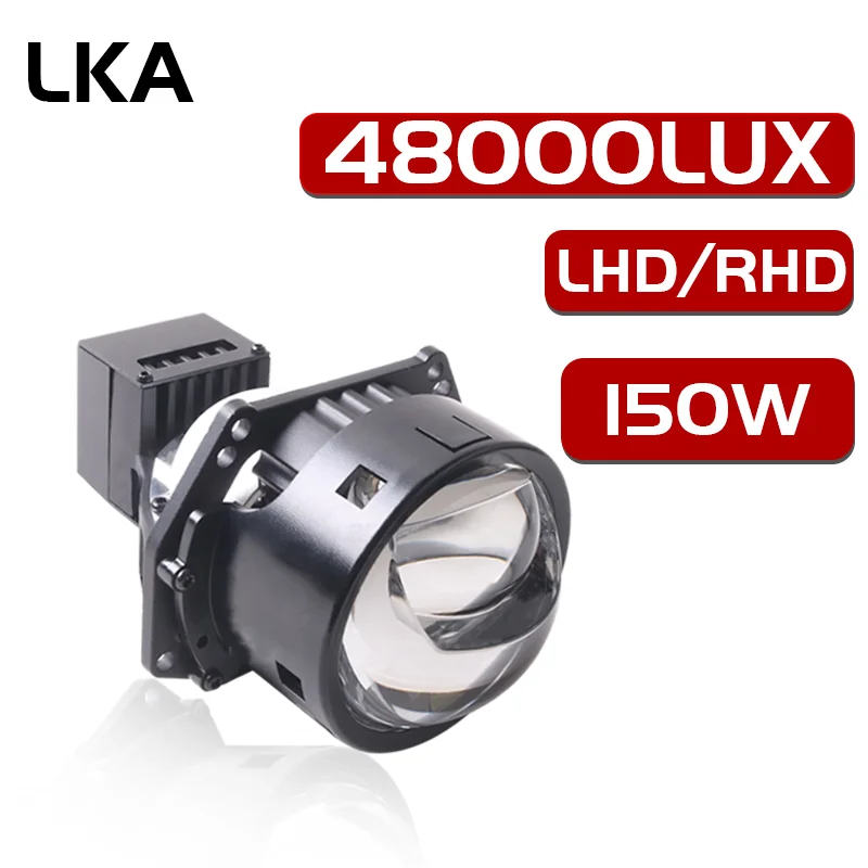 

LKA 2pcs 48000LUX Dual Hyperboloid Projector Lens 3 Inch for Headlight Hella 3R G5 5500K Auto Lamp 150W Car Led Lights Retrofit