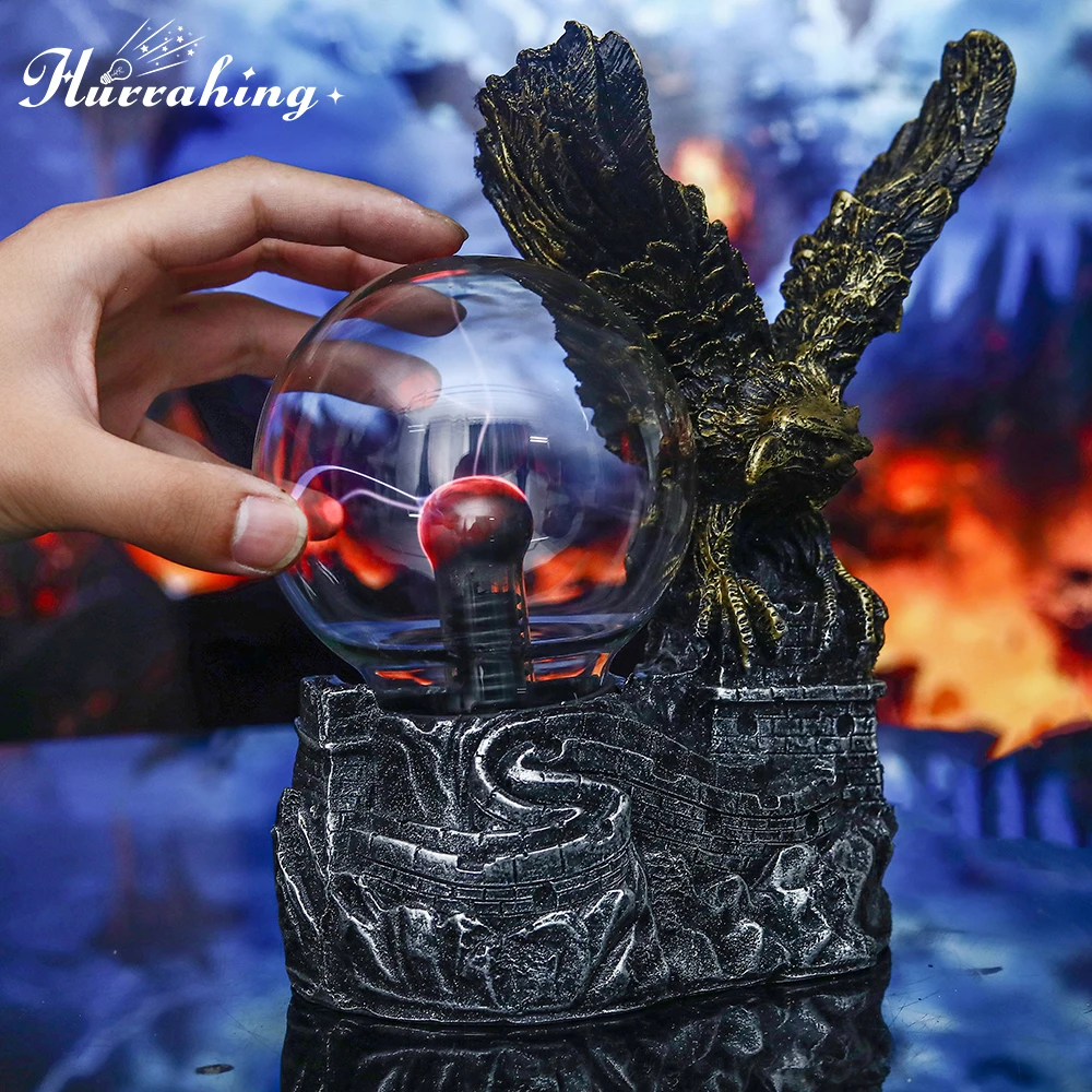 Eagle Crystal Plasma Light 4 Inch Glass Ball Touch Sensing Science Enlightenment Cool Interior Table Decoration Ornament