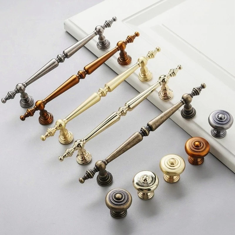 Vintage Furniture Handle–French Cabinet & Wardrobe Door Pulls Minimalist Single-Hole Drawer Knob Aluminum Alloy Cupboard Handle