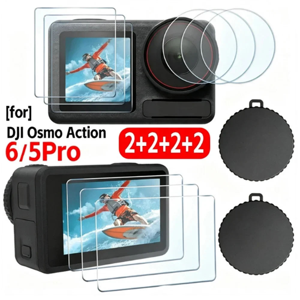 Tempered Glass Screen Protector for DJI Osmo Action 6 Lens Film Protection Cover Cap for DJI Action 5 Pro/6 Camera Accessories