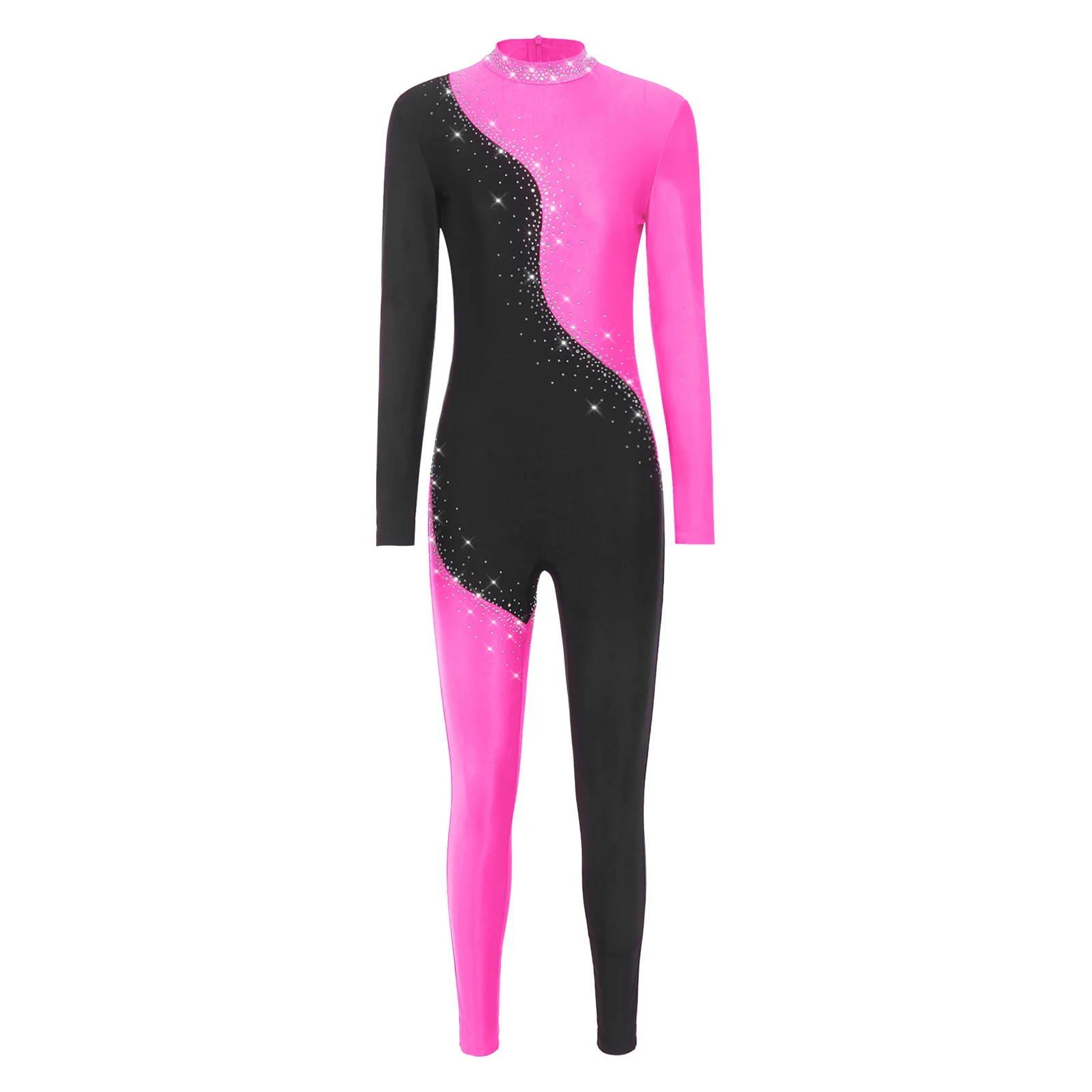

Женский облегающий гимнастический комбинезон для балета и танцев, с длинными рукавами и длинными брюками-карандаш, цельный боди для балета и фигурного катания