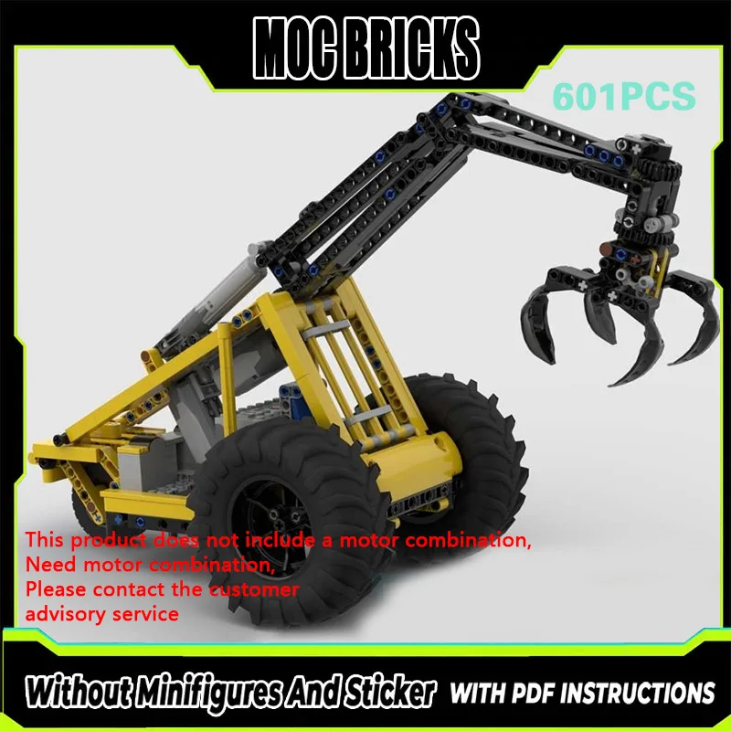 

City Car Model MOC Building Bricks Small Tyred-Type Log Loader Modular Technology Gifts Holiday Assemble Children Toys Suit