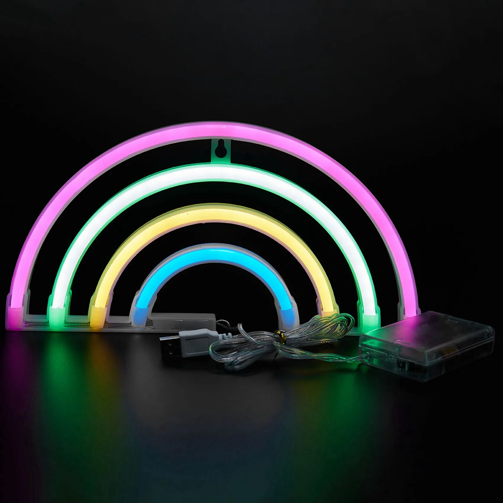 

ABUP-2X New Cute Rainbow Neon Sign LED Rainbow Light Lamp For Dorm Decor Rainbow Decor Neon Lamp Wall Decor