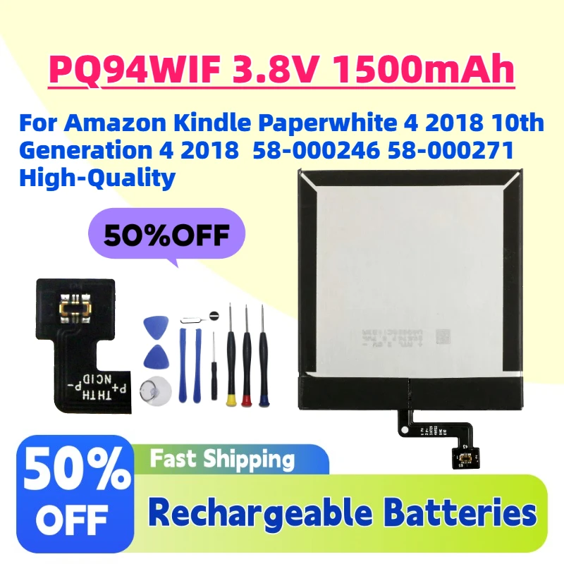 For Amazon Kindle Paperwhite 4 2018 10th Generation 4 2018 58-000246 58-000271 High-Quality PQ94WIF 3.8V 1500mAh Tablet Battery